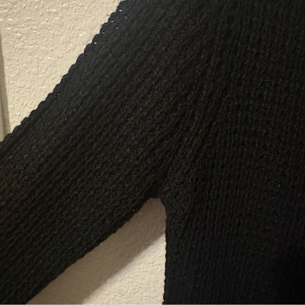 Ambiance Apparel Black Textured Knit‎ Sweater Criss Cross Back Women's M - Picture 4 of 6